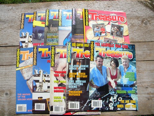 Lot old 1990s back issues Treasure magazines, metal detecting etc.