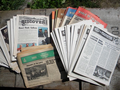 Lot old treasure hunting magazines & newsletters, Discover/The Prospector