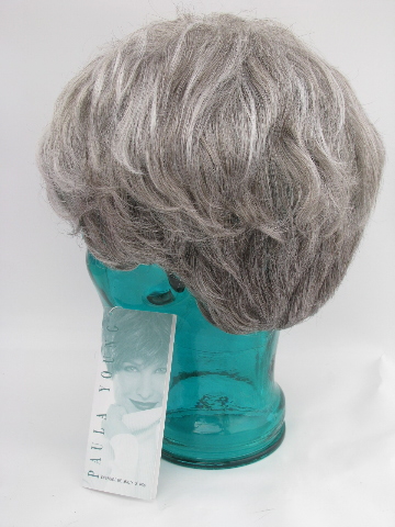 Lot Paula Young short wigs, brunette, ash blonde, grey hair, sz large