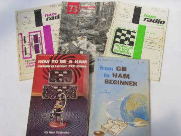 Lot retro 1970s CB & shortwave radio ham books&magazines