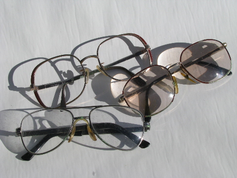 Lot retro vintage 70s-80s eyeglasses, sunglasses, glasses frames, parts