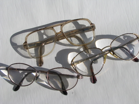 Lot retro vintage 70s-80s eyeglasses, sunglasses, glasses frames, parts