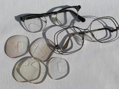 Lot retro vintage 70s-80s eyeglasses, sunglasses, glasses frames, parts