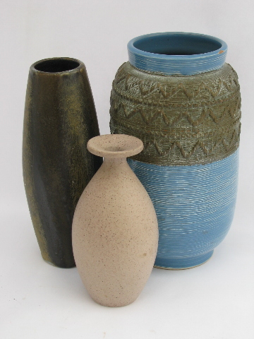 Lot signed mod pottery vases, 60s-70s vintage Ceramic Art etc.