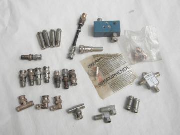Lot vintage coax connectors & fittings shortwave radio silver plated