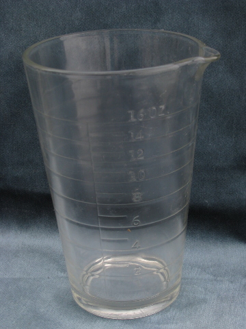 Lot vintage glass measures, drink mixers shakers jars, large malt glasses