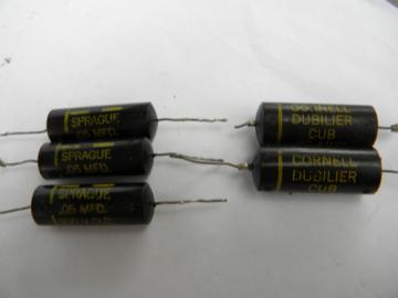 Lot vintage Sprague/Cornell Dubilier black beauty capacitors 600 VDC