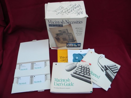 Mac Quadra 605 personal computer w/keyboard and mouse Apple system disks