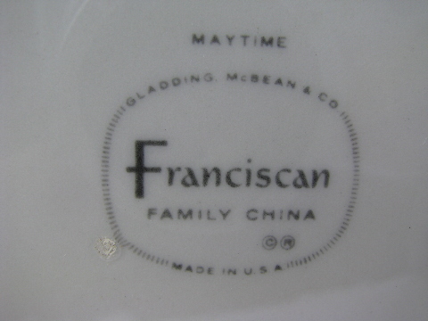 Maytime Franciscan china cups and saucers, may time blue and pink flowers