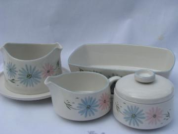 Maytime Franciscan china serving pieces, may time blue and pink flowers