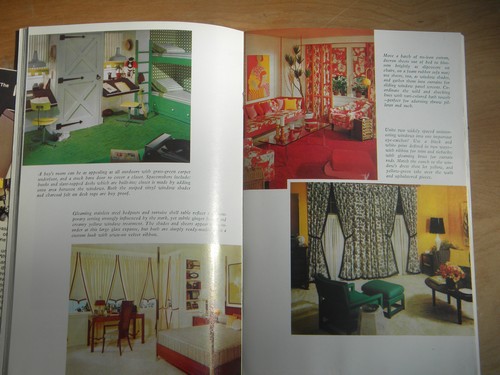 Mid century mod design booklets, sewing decorator curtains at home