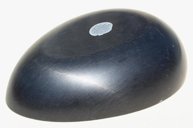 mid century modern vintage Grainware Made in California black plastic egg shaped bowl