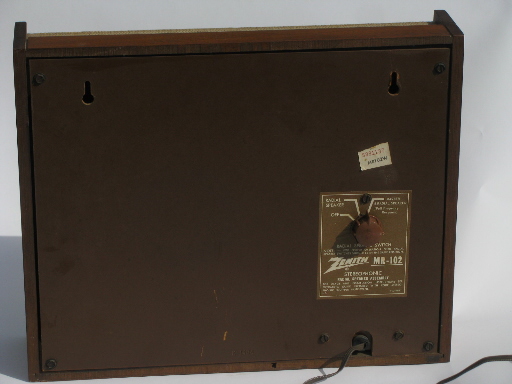 Mid century vintage Zenith MR-102 radial speaker w/ danish modern case