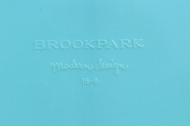 mid-century mod Brookpark melmac dishes, retro aqua turquoise blue vintage melamine