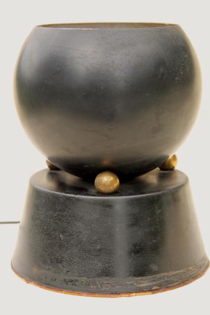 mid-century mod vintage metal shade ball spotlight table lamp, torchiere light
