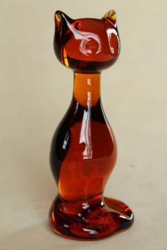 Vintage Art Glass Swan Red figure Paperweight