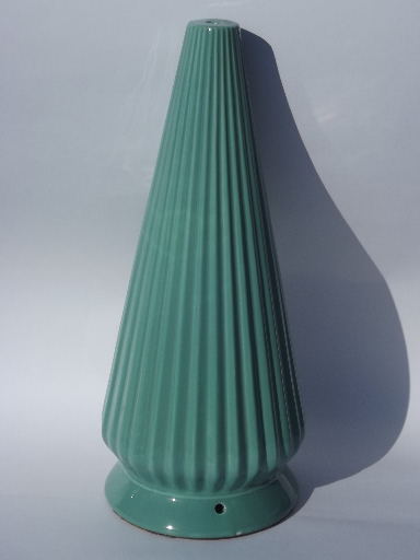 Mid-century modern lamp base,  vintage ceramic lamp body w/ aqua fins!