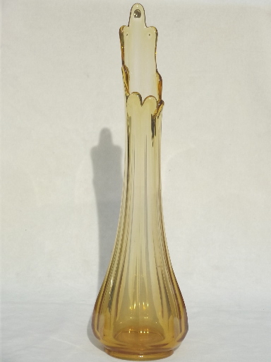 Mid-century modern vintage art glass vase lot, tall vases in retro colors