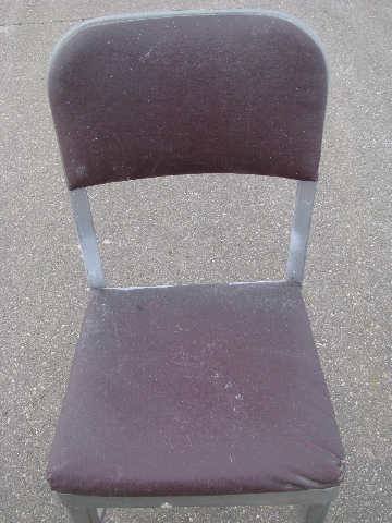 Mid-century modern vintage steel office desk chair, original salvage