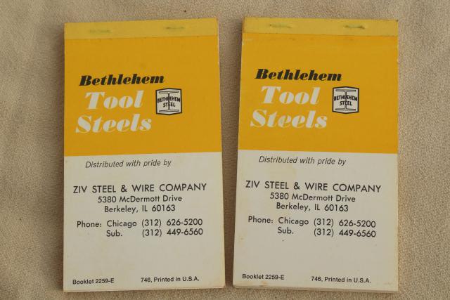 mid-century vintage advertising, lot collectible paper booklets industrial steel