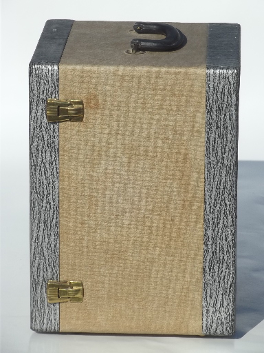 Mid-century vintage A/V equipment case, instrument box w/ suitcase handle
