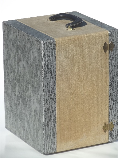 Mid-century vintage A/V equipment case, instrument box w/ suitcase handle