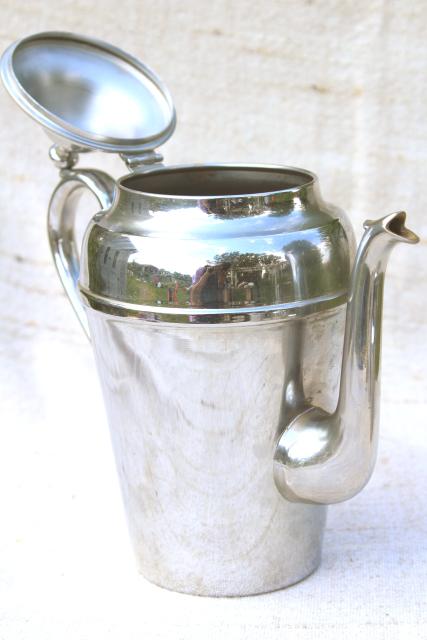 mid-century vintage chrome coffee set, Crown silver chromium plate coffeepot