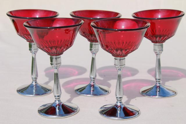Post Modern Retro Martini Glasses, Pair - Ruby Lane