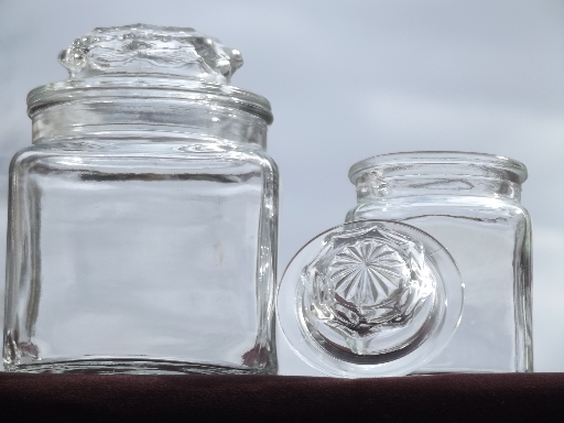 Mini glass jars canister set for tiny kitchenw/ small counter or shelves