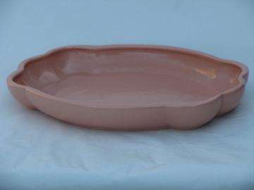 Mod 50s vintage matte pink pottery freeform shape bulb bowl planter