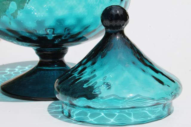 mod 60s vintage genie bottle apothecary jar, hand-blown art glass made in Italy