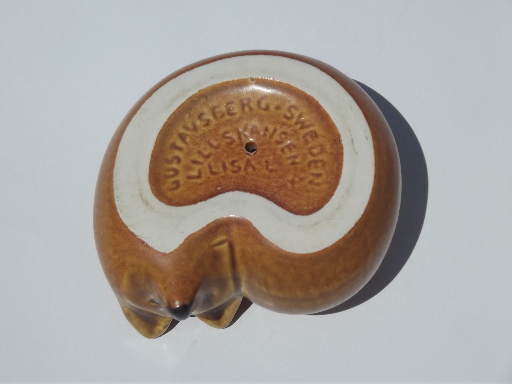 Mod 70s Lisa Larson Gustavsberg Swedish art pottery figure sleeping fox