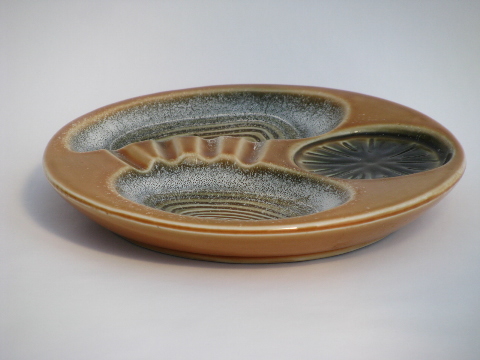 Mod abstract pottery ashtray, retro mod 60s vintage