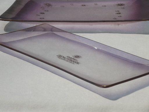 Mod atomic glass cocktail trays, West Virginia Glama Glass formed glass