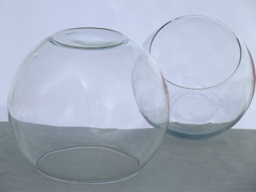 Mod glass globe vases, clear glass fish bowls for displays or terrariums