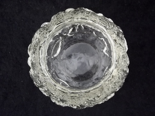 Mod ice textured  art glass votive candle holder or heavy paperweight vase
