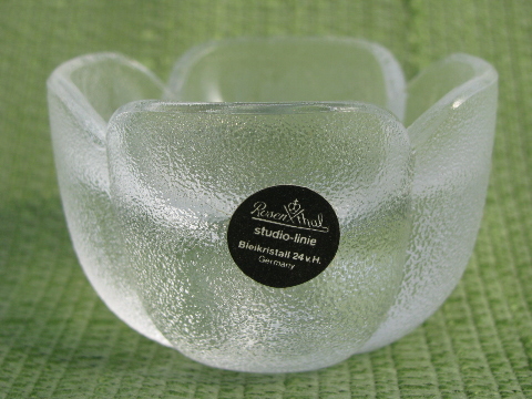 Mod studio-line Rosenthal art glass candle holders, pair of flowers