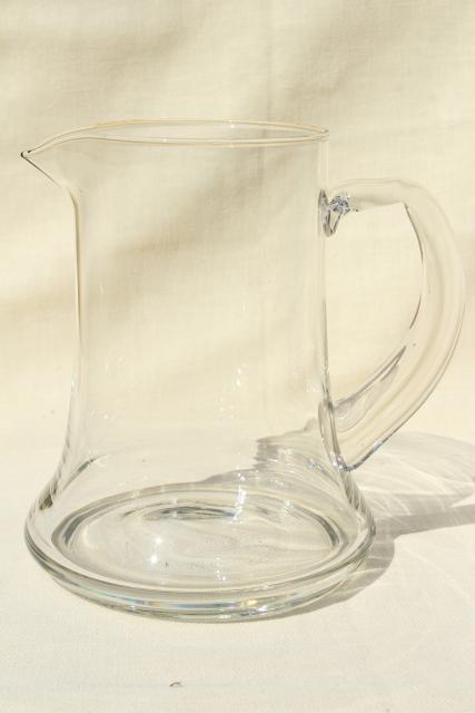 mod vintage Dolphin teak wood glass ice insert cooler pitcher carafe set
