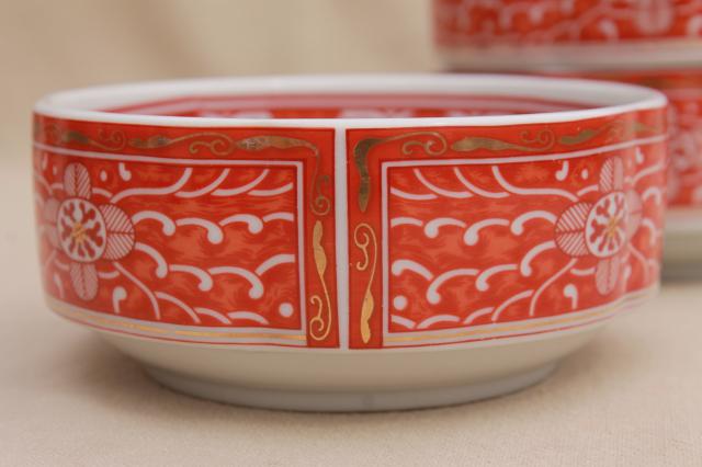 mod vintage Georges Briard Imperial Brocade china, chinese red oriental design