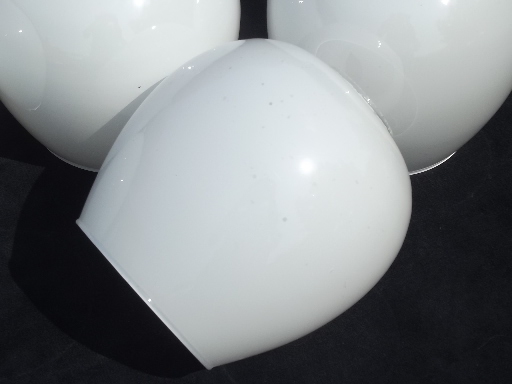 Mod vintage glass globe lampshades, replacement pole lamp or hanging light shades
