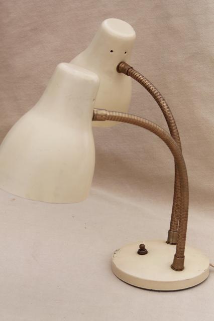 mod vintage industrial style twin flexible gooseneck reading lamp task light