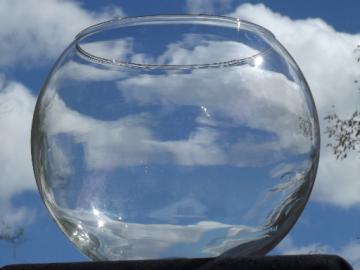 Mod vintage round glass globe punch bowl, retro 60s  fishbowl shape