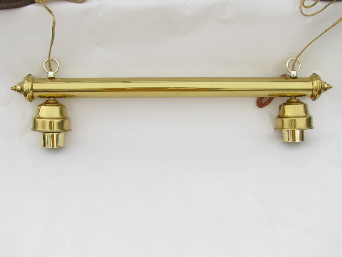Modern brass bar pendant light, never used, for work station table or kitchen island