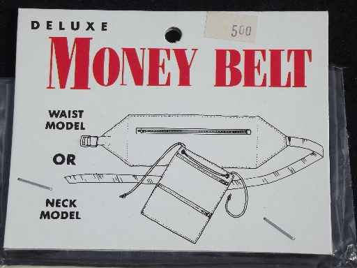 Money belt lot unused traveler's zip pocket wallets w/ nylon webbing