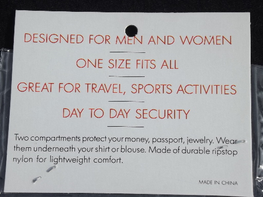 Money belt lot unused traveler's zip pocket wallets w/ nylon webbing