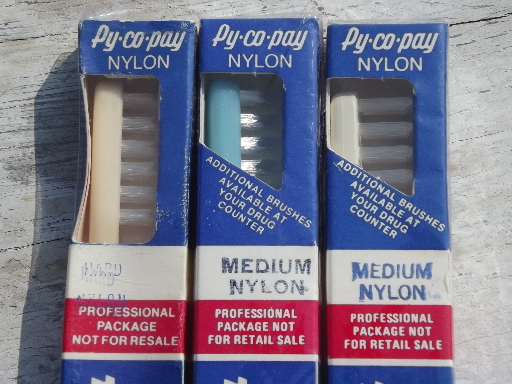 New old stock sealed vintage Py-co-pay toothbrushes, Pycopay toothbrush lot