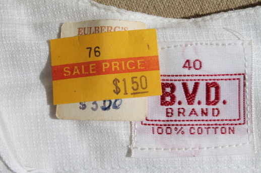 New old stock vintage men's summer weight short union suits BVD