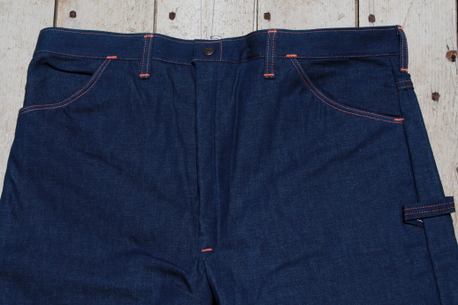 New old stock vintage winter work pants, denim jeans lined w/ quilted nylon