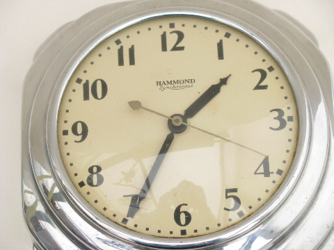 Old 1930s vintage chrome deco Hammond Picardy clock