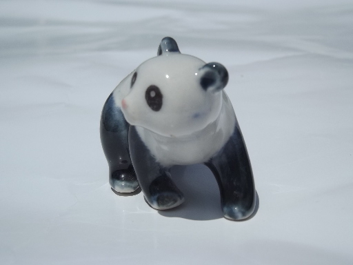 Old China mark vintage ceramic giant panda miniature animal figurine